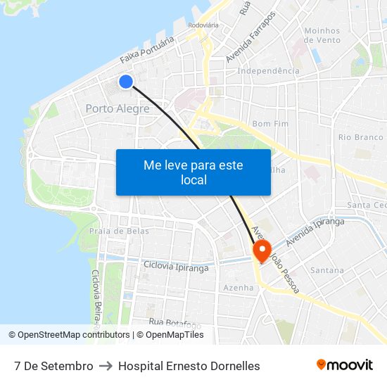 7 De Setembro to Hospital Ernesto Dornelles map