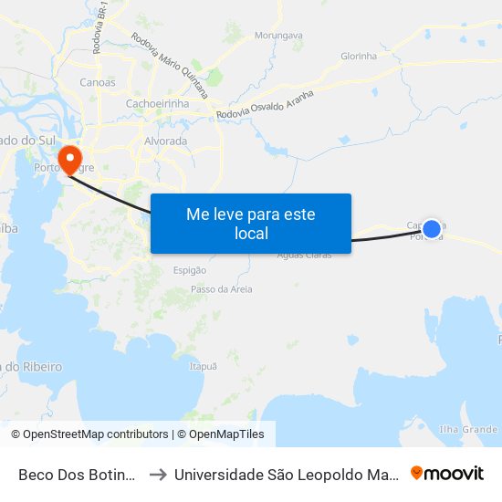 Beco Dos Botinhas to Universidade São Leopoldo Mandic map