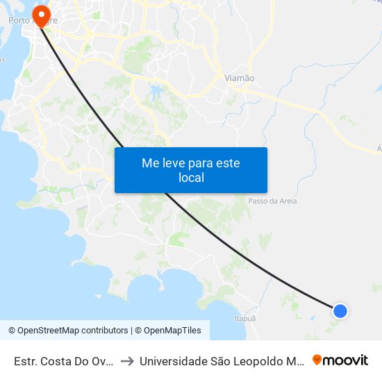 Estr. Costa Do Oveiro to Universidade São Leopoldo Mandic map