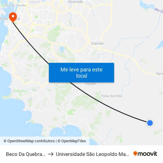 Beco Da Quebrada to Universidade São Leopoldo Mandic map