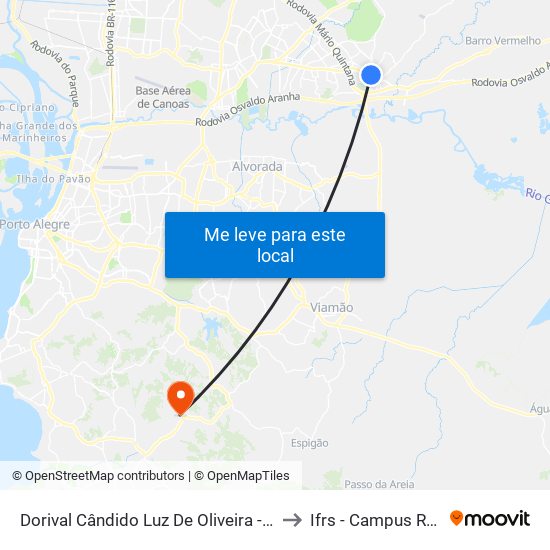 Dorival Cândido Luz De Oliveira - Parada 79a to Ifrs - Campus Restinga map