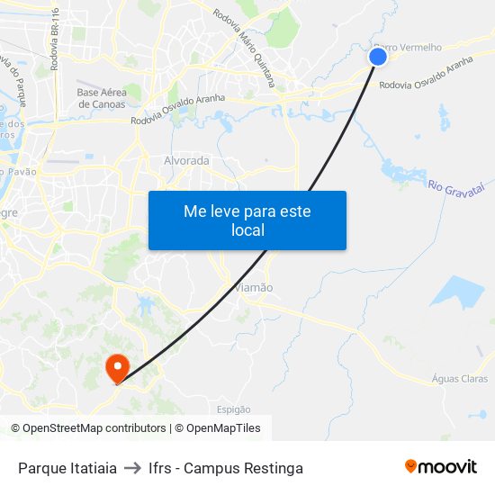 Parque Itatiaia to Ifrs - Campus Restinga map