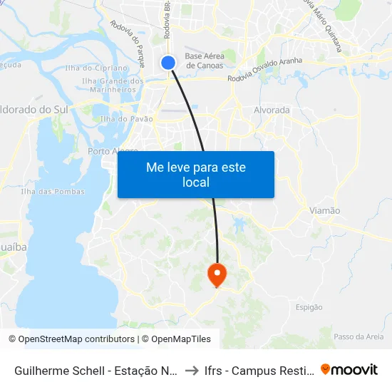 Guilherme Schell - Estação Niterói to Ifrs - Campus Restinga map