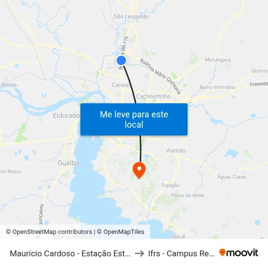 Maurício Cardoso - Estação Esteio (Tm2) to Ifrs - Campus Restinga map