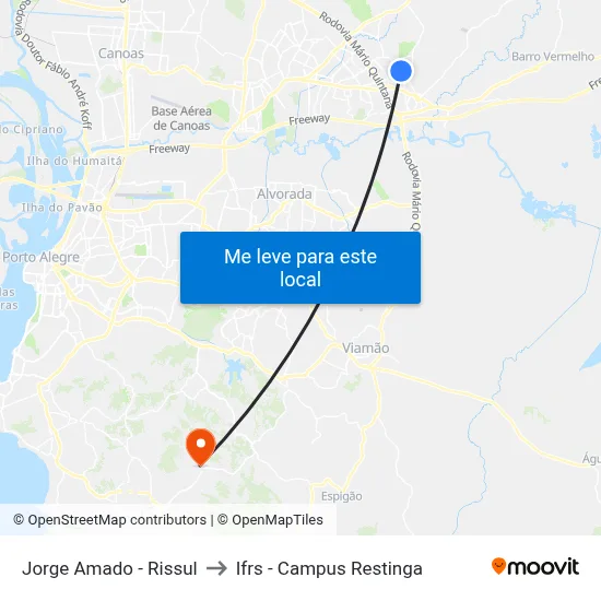 Jorge Amado - Rissul to Ifrs - Campus Restinga map