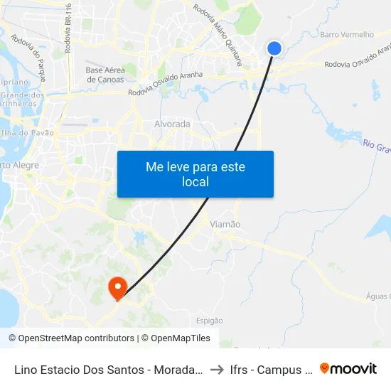 Lino Estacio Dos Santos - Moradas Parque Do Lago to Ifrs - Campus Restinga map