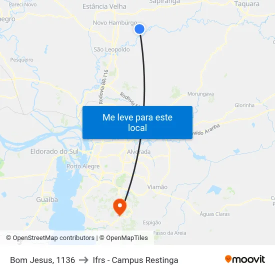 Bom Jesus, 1136 to Ifrs - Campus Restinga map