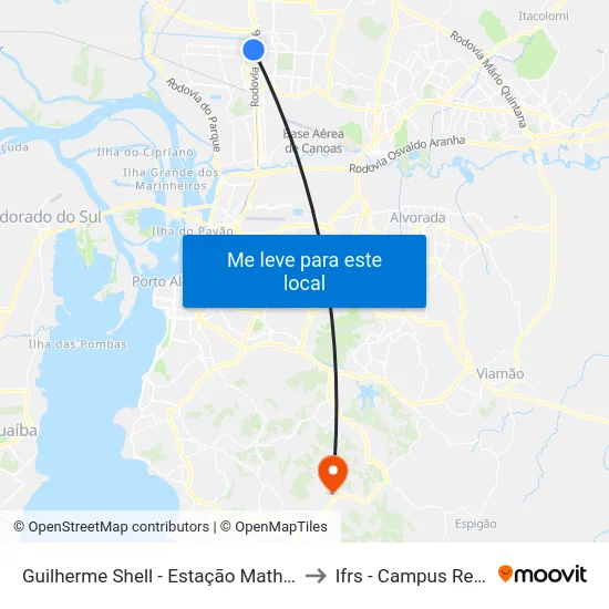Guilherme Shell - Estação Mathias Velho to Ifrs - Campus Restinga map