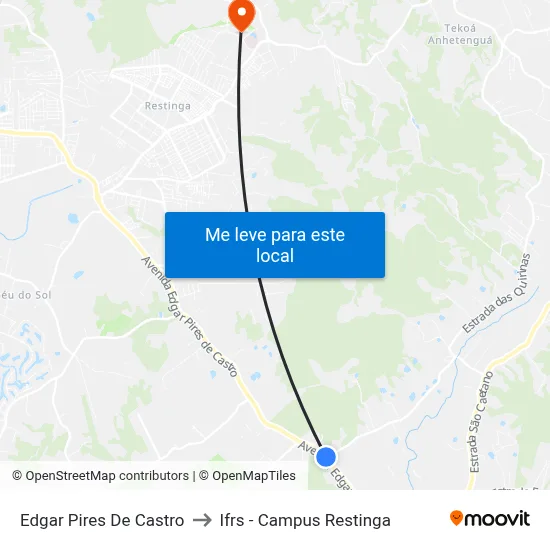 Edgar Pires De Castro to Ifrs - Campus Restinga map