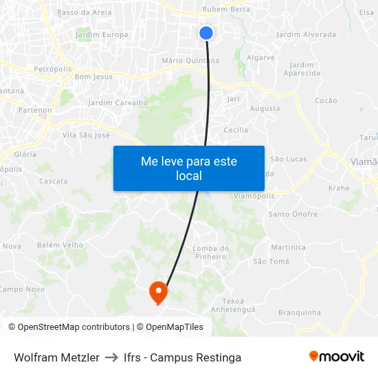 Wolfram Metzler to Ifrs - Campus Restinga map