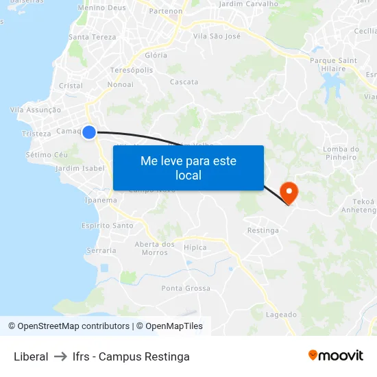 Liberal to Ifrs - Campus Restinga map