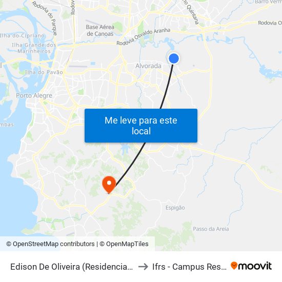 Edison De Oliveira (Residencial Umbu) to Ifrs - Campus Restinga map