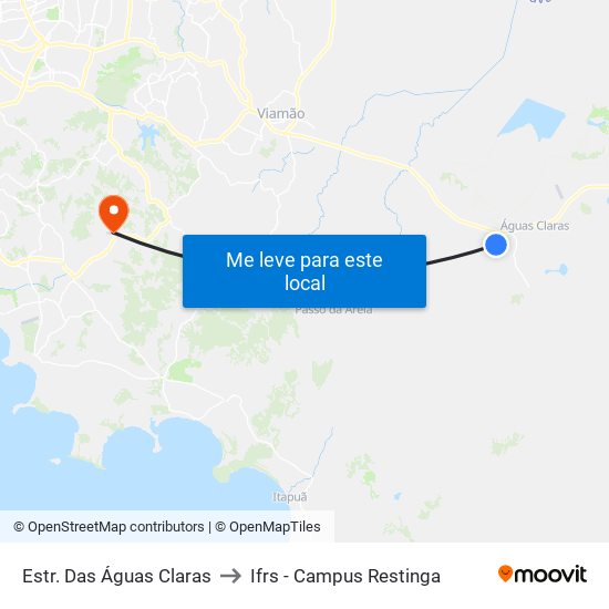 Estr. Das Águas Claras to Ifrs - Campus Restinga map