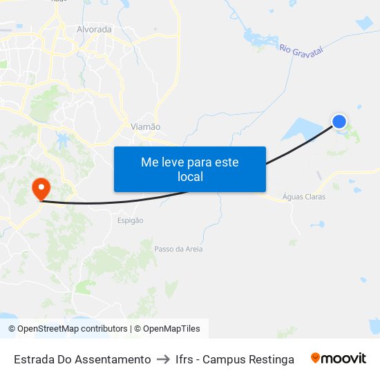 Estrada Do Assentamento to Ifrs - Campus Restinga map