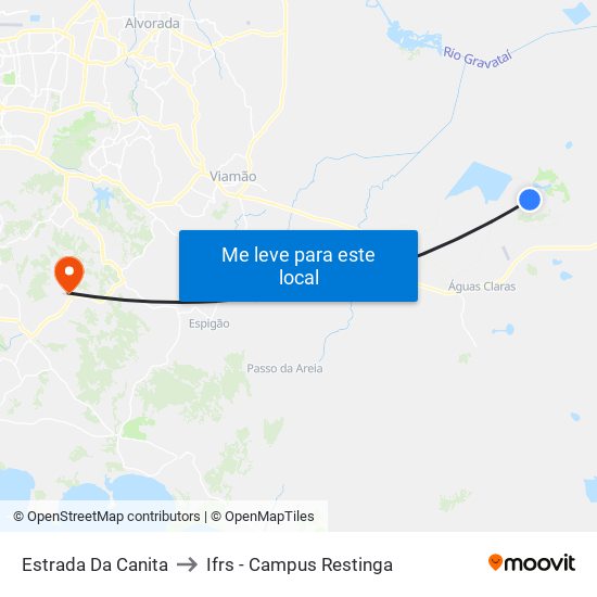 Estrada Da Canita to Ifrs - Campus Restinga map