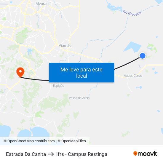 Estrada Da Canita to Ifrs - Campus Restinga map