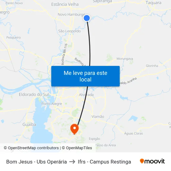 Bom Jesus - Ubs Operária to Ifrs - Campus Restinga map