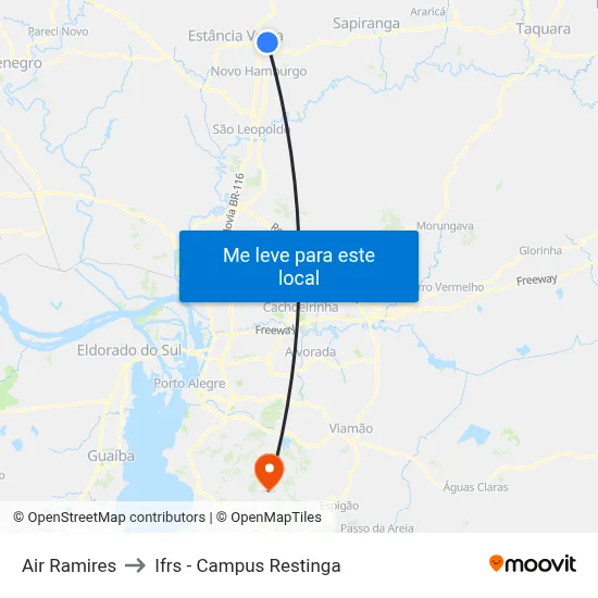 Air Ramires to Ifrs - Campus Restinga map