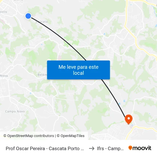 Prof Oscar Pereira - Cascata Porto Alegre - Rs 91712-161 Brasil to Ifrs - Campus Restinga map