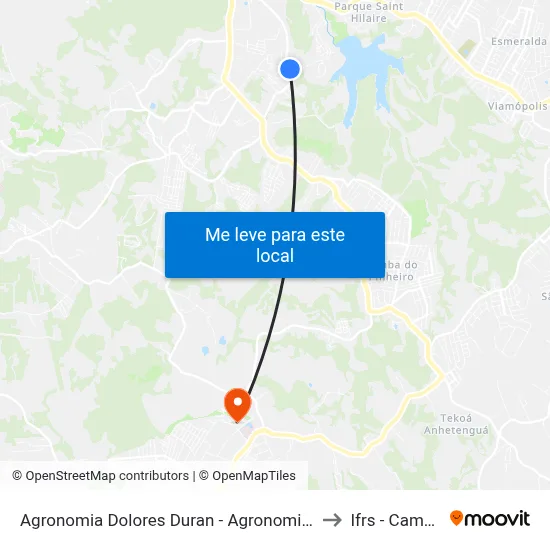 Agronomia Dolores Duran - Agronomia Porto Alegre - Rs 91540-220 Brasil to Ifrs - Campus Restinga map