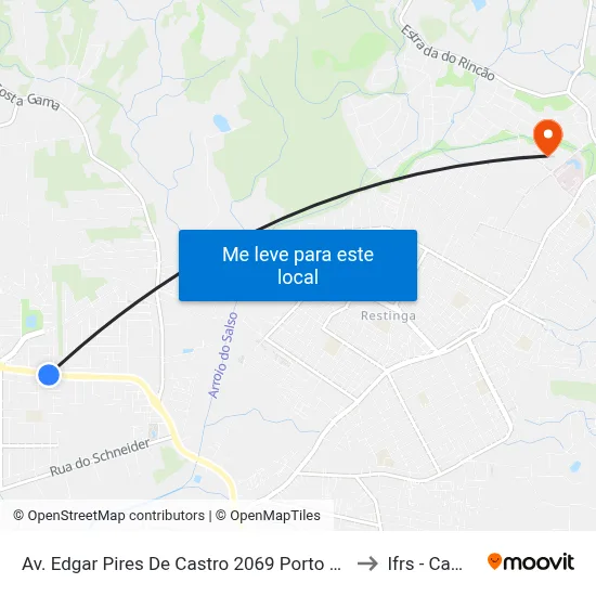Av. Edgar Pires De Castro 2069 Porto Alegre - Rio Grande Do Sul 91786-299 Brasil to Ifrs - Campus Restinga map