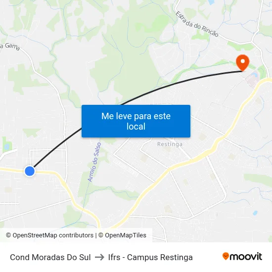 Cond Moradas Do Sul to Ifrs - Campus Restinga map