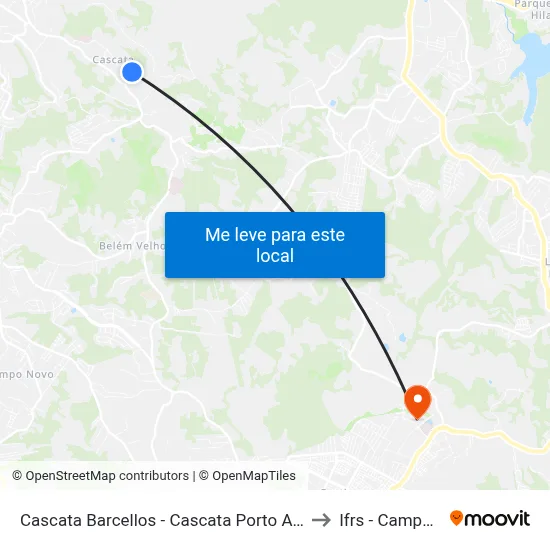 Cascata Barcellos - Cascata Porto Alegre - Rs 91712-150 Brasil to Ifrs - Campus Restinga map