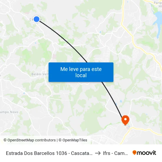 Estrada Dos Barcellos 1036 - Cascata Porto Alegre - Rs 91712-300 Brasil to Ifrs - Campus Restinga map
