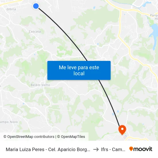 Maria Luiza Peres - Cel. Aparicio Borges Porto Alegre - Rs 91510-360 Brasil to Ifrs - Campus Restinga map