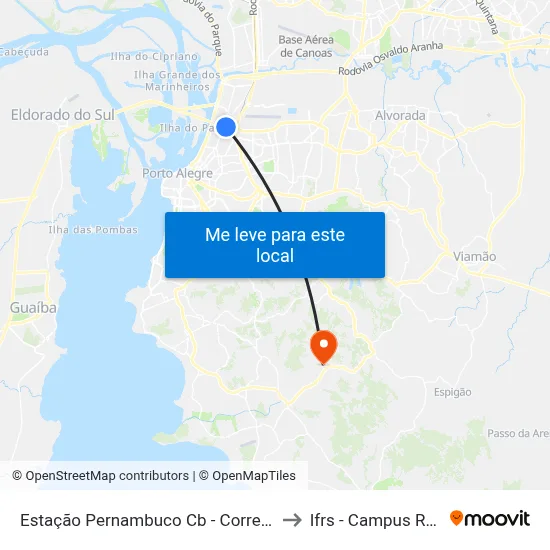 Estação Pernambuco Cb - Corredor Sertório to Ifrs - Campus Restinga map