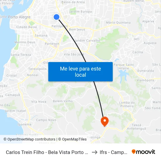 Carlos Trein Filho - Bela Vista Porto Alegre - Rs 90450-010 Brasil to Ifrs - Campus Restinga map