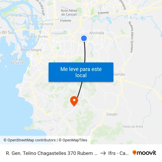 R. Gen. Telino Chagastelles 370 Rubem Berta Porto Alegre - Rio Grande Do Sul 91180-590 Brasil to Ifrs - Campus Restinga map