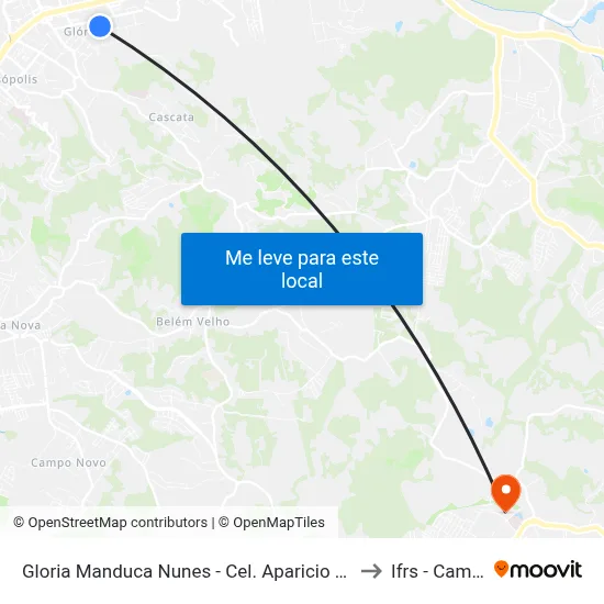 Gloria Manduca Nunes - Cel. Aparicio Borges Porto Alegre - Rs 91710-020 Brasil to Ifrs - Campus Restinga map