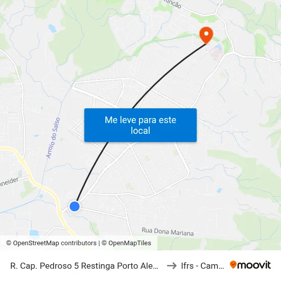 R. Cap. Pedroso 5 Restinga Porto Alegre - Rio Grande Do Sul 91790-790 Brasil to Ifrs - Campus Restinga map