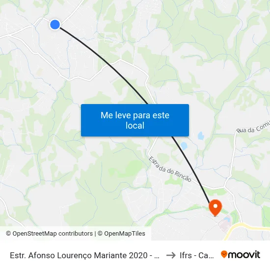 Estr. Afonso Lourenço Mariante 2020 - Lomba Do Pinheiro Porto Alegre - Rs 91550-671 Brasil to Ifrs - Campus Restinga map