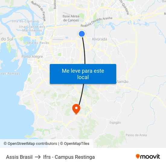 Assis Brasil to Ifrs - Campus Restinga map
