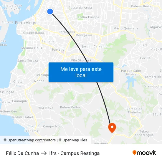 Félix Da Cunha to Ifrs - Campus Restinga map