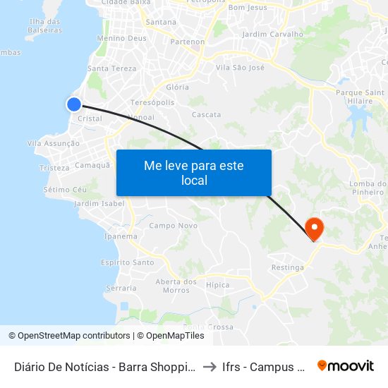 Diário De Notícias - Barra Shopping / Catamarã to Ifrs - Campus Restinga map