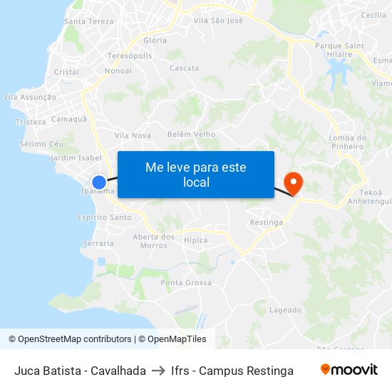 Juca Batista - Cavalhada to Ifrs - Campus Restinga map