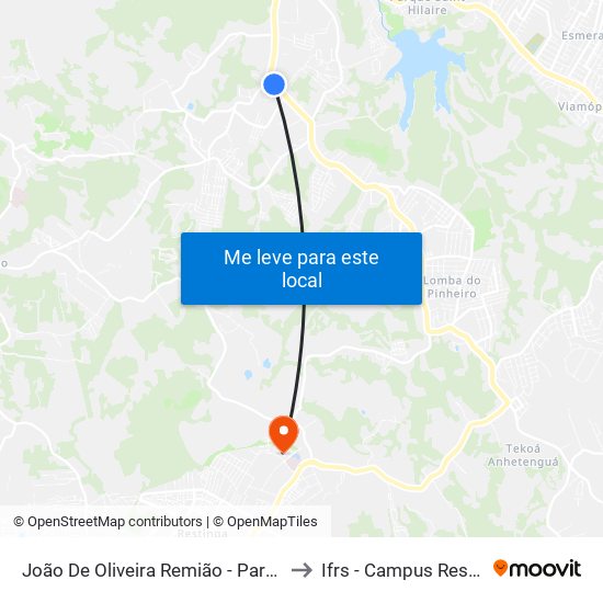 João De Oliveira Remião - Parada 03 to Ifrs - Campus Restinga map
