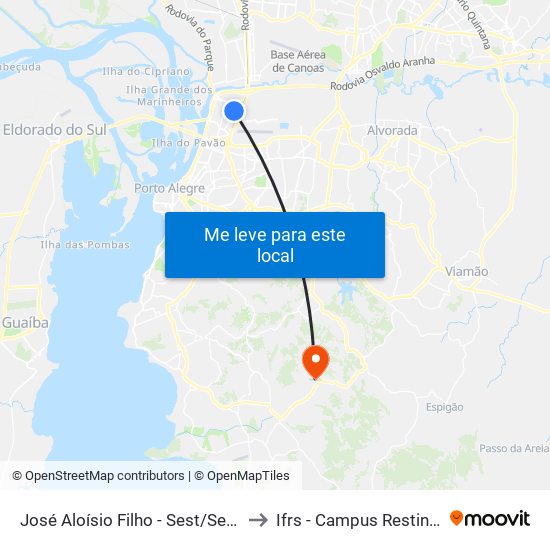 José Aloísio Filho - Sest/Senat to Ifrs - Campus Restinga map