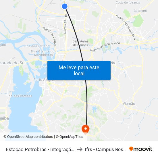 Estação Petrobrás - Integração Trem to Ifrs - Campus Restinga map