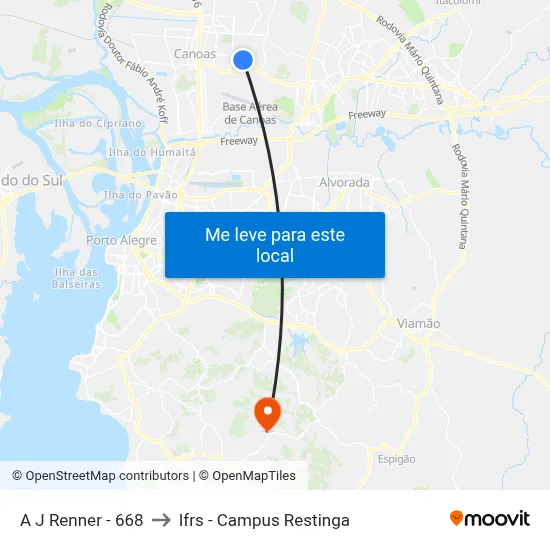 A J Renner - 668 to Ifrs - Campus Restinga map