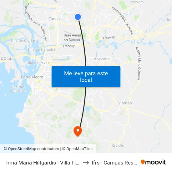 Irmã Maria Hiltgardis - Villa Florença to Ifrs - Campus Restinga map