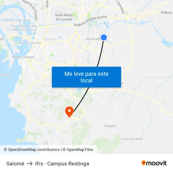 Salomé to Ifrs - Campus Restinga map