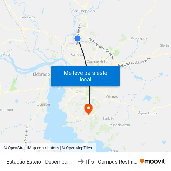 Estação Esteio - Desembarque to Ifrs - Campus Restinga map