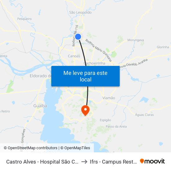 Castro Alves - Hospital São Camilo to Ifrs - Campus Restinga map