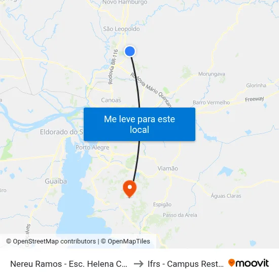 Nereu Ramos - Esc. Helena Câmara to Ifrs - Campus Restinga map