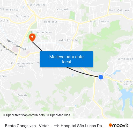 Bento Gonçalves - Veterinária to Hospital São Lucas Da Pucrs map