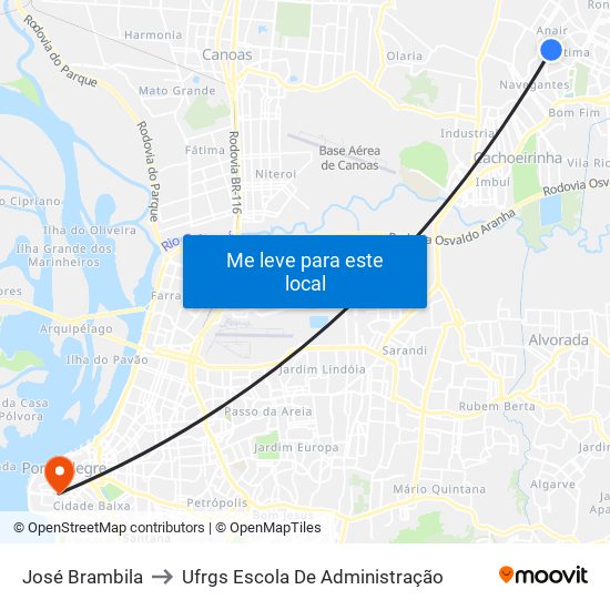 José Brambila to Ufrgs Escola De Administração map